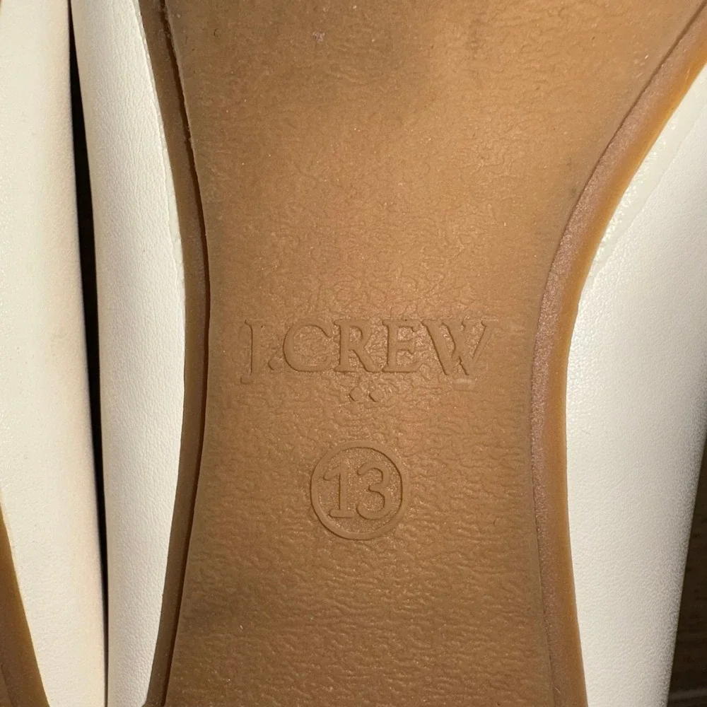 J. Crew Girls Scallop Ballerina Slipper Cream Slip On Dress Shoes Size 13‎